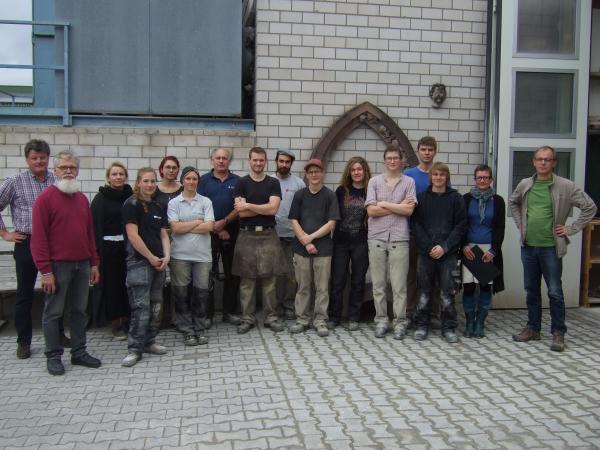 Die Landessieger 2015 mit Ulrich Fay und die Jury (v.l.: Georg Biermeier, Stefan Lutterbeck, Heike Spohn und v.r.: Thomas Florian und Christine Niederndorfer)